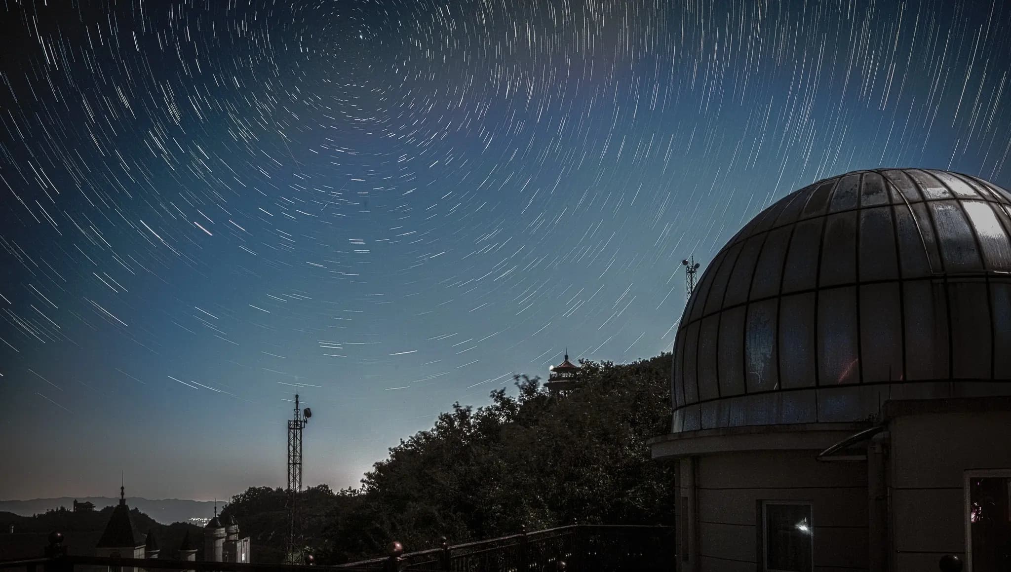 Hero image for Techzjc website. Star Trail over Tian Huang Ping, Anji, Zhejiang, China. Taken with Nikon Z8 on August 16, 2025 and stacked & processed using Adobe Photoshop & Adobe Lightroom. © Techzjc (Jiacheng Zhao). All rights reserved.